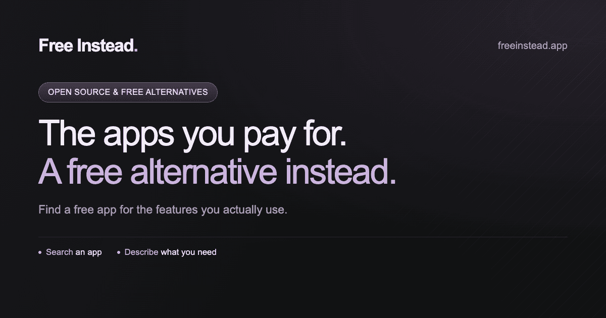 Screenshot of Free Instead , Free alternatives to paid apps