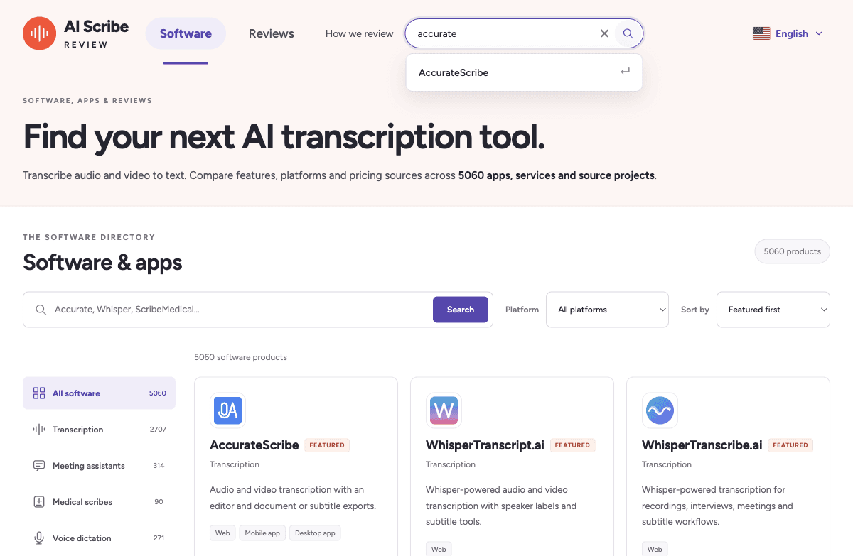 Screenshot of AI Scribe Review